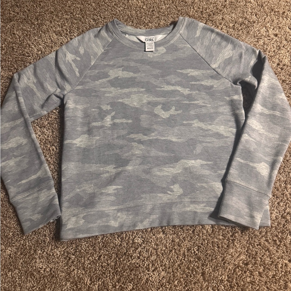 Athleta Girls Gray Camo Sweatshirt